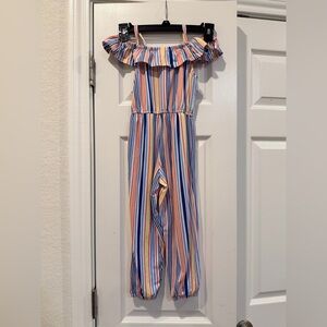 RMLA Striped Off-Shoulder Kids One Piece